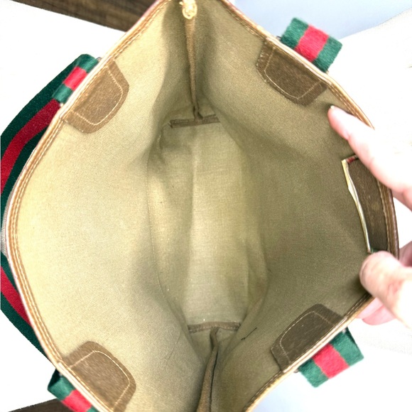 Gucci authentic brown monogram coated canvas tote bag ribbon handles - Picture 15 of 16